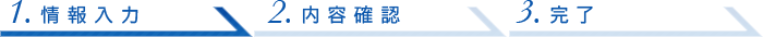 1:情報入力 2:内容確認 3:完了