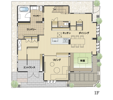 岐阜県庁前パルフェ展示場／間取り図1F