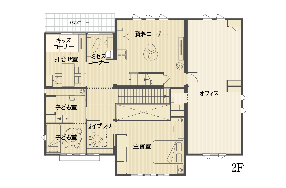岐阜県庁前グランツーユーV展示場／間取り図2F