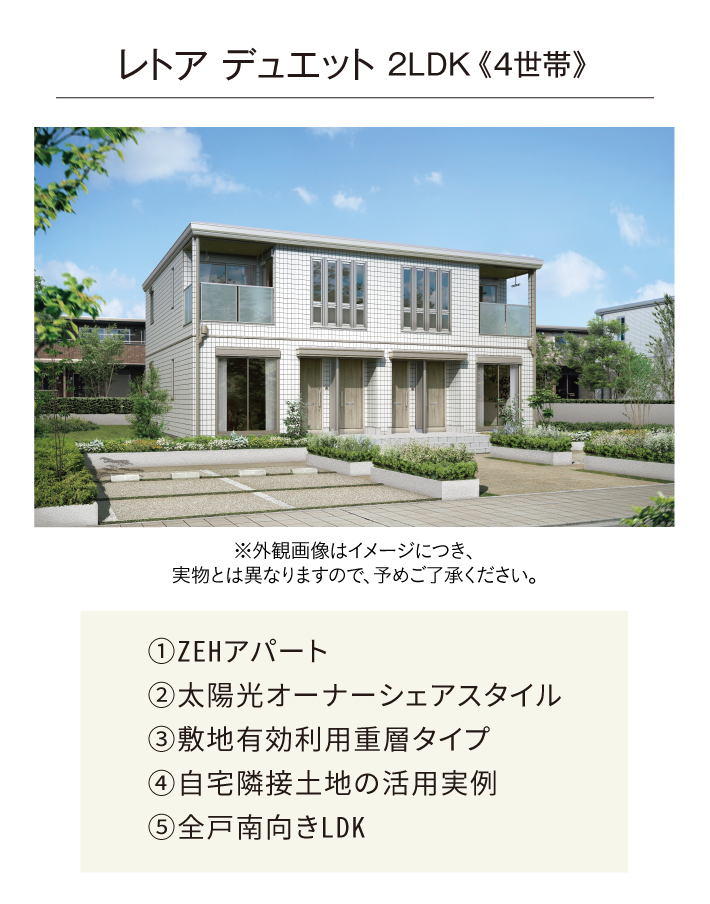 レトア デュエット 2ＬＤＫ《4世帯》イメーシ写真
