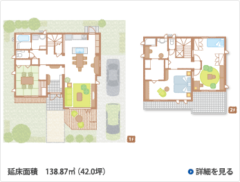 2階建て間取り図：忙しい奥様をサポートする住まい