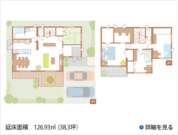 2階建て間取り図：プライバシーを尊重しつつ、家族がふれあえる住まい