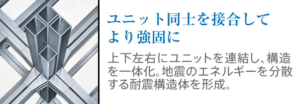 ユニット同士を接合してより強固に