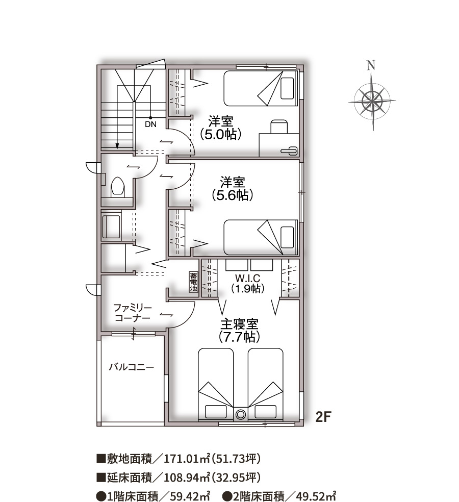 宿泊棟間取り図2F